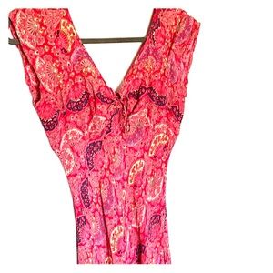 Fan-patterned Jewel-toned Maxi Dress